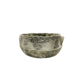 ~ coupe ronde "antique" en béton gris vieilli ø25.5 x 12 cm
