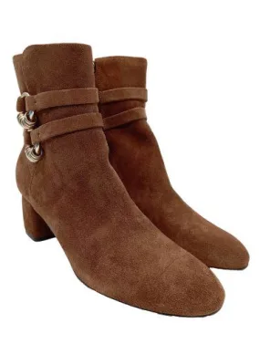 AGL Bottines à fermeture éclair brun style classique