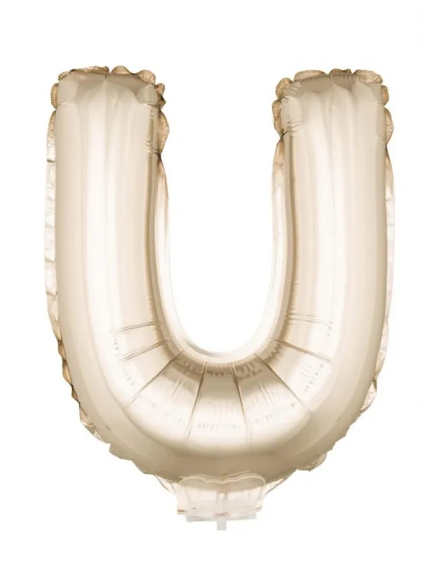 Ballon Aluminium Champagne ou Rose mordoré lettre -U- taille 41cm