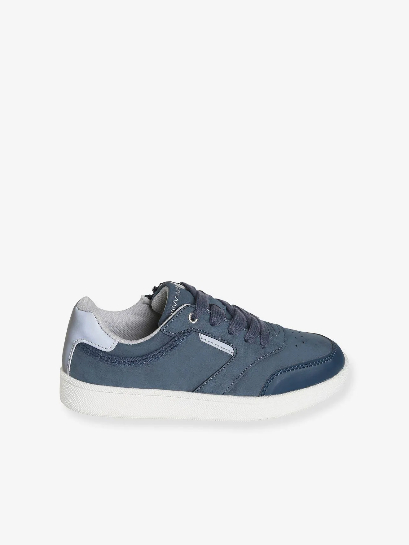 Baskets garçon lacées et zippées bleu jean - Vertbaudet