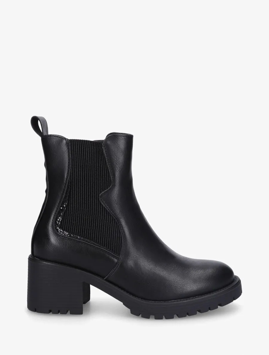 Bottines élastiquées à détail irisé - Noir