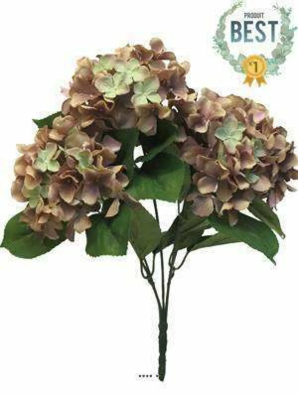 Bouquet d’hortensia artificiel en branche, h 45 cm vieux rose - best - cou