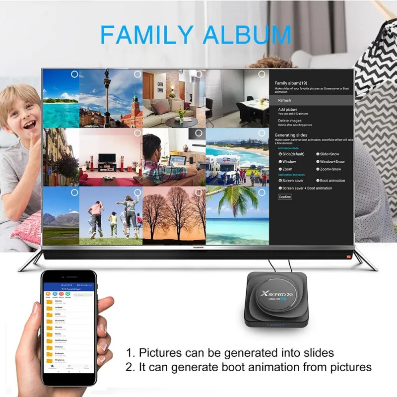 Box Android TV 4K Smart Media Player 8GB RAM 128GB ROM Dual WiFi Bluetooth