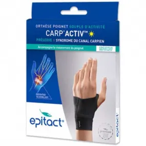 CARP'ACTIV - Orthèse Poignet Souple d'Activité Syndrome Canal Carpien - Taille M, Main Droite | Epitact  - Parapharmac