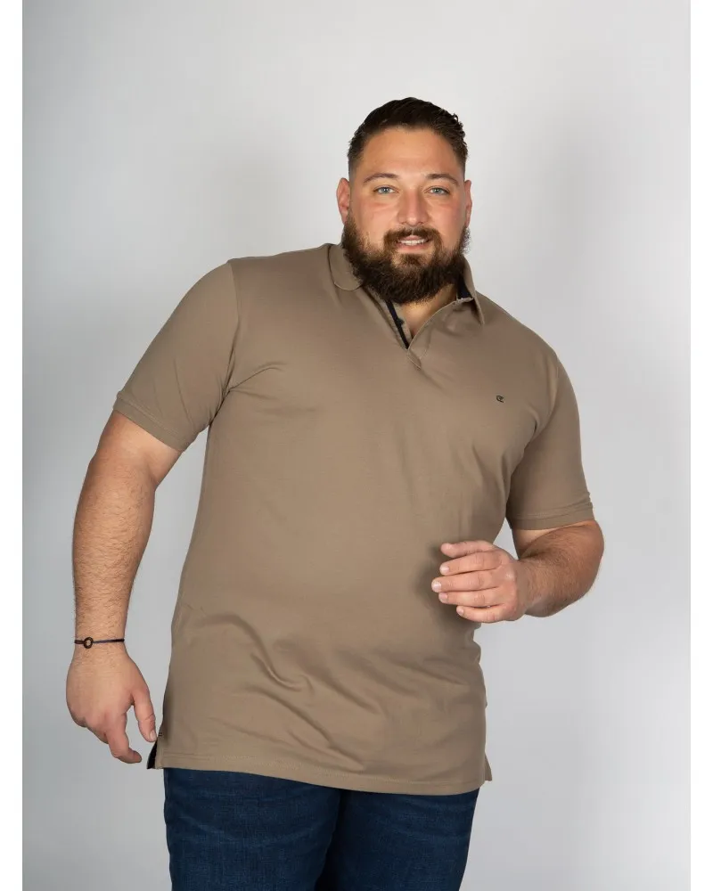 Casa Moda Polo piqué stretch grande taille beige taupe - Size-factory