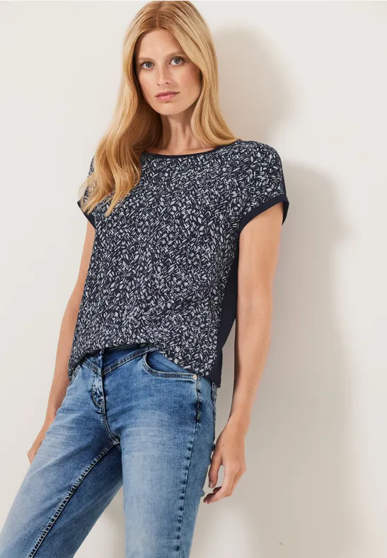 CECIL T-shirt dans un mélange de matières 