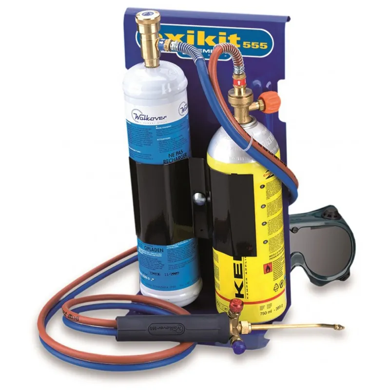 Chalumeau BI-Gaz PROPANE/OXYGENE 110 Bar Chalumeau 2 pointes Kit complet Brasage et soudage Kemper
