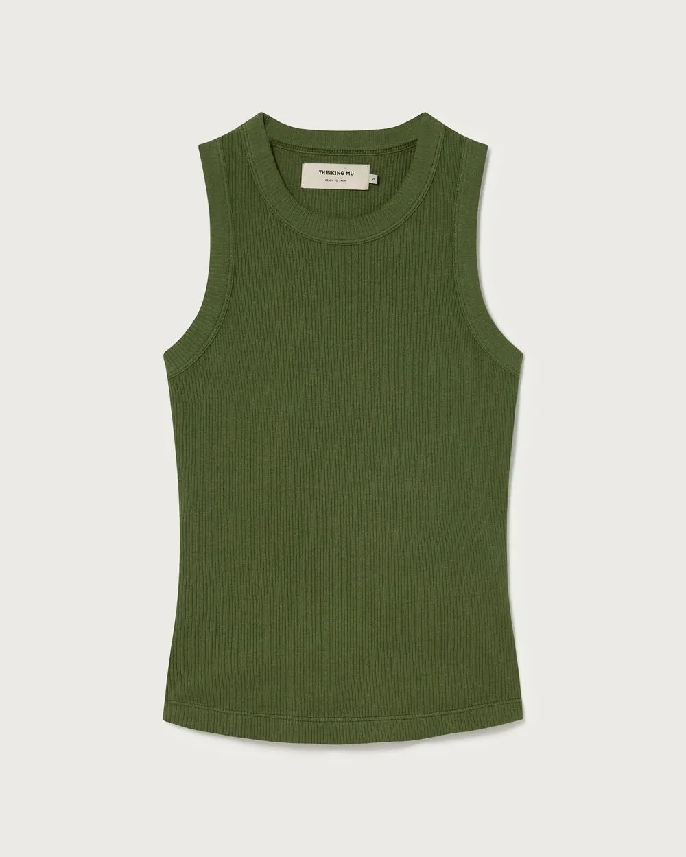Débardeur côtelé en coton bio | vert "garden green juliette top" femme