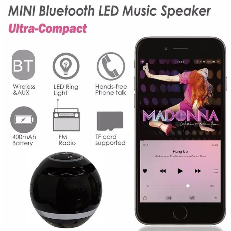 Enceinte Bluetooth LED Portable Son Puissant Autonomie 3h
