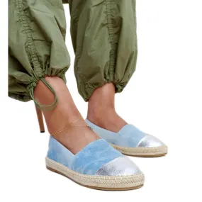 Espadrilles Surana brillantes bleu et argent
