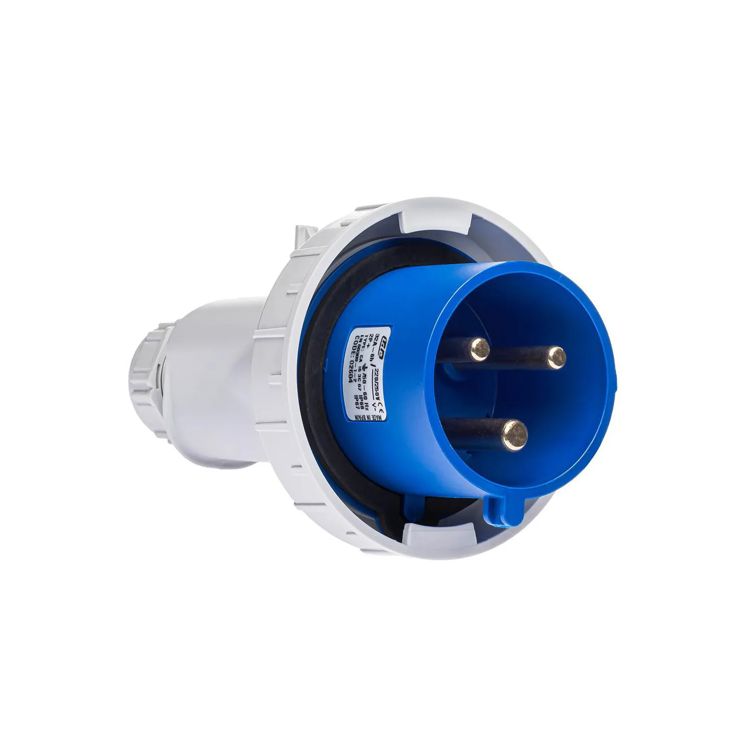 Fiche male P17 monophasé 2P+T 32A 220V IP67 IDE 2604