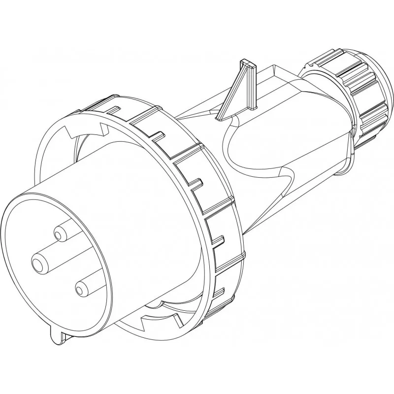 Fiche male P17 monophasé 2P+T 32A 220V IP67 IDE 2604