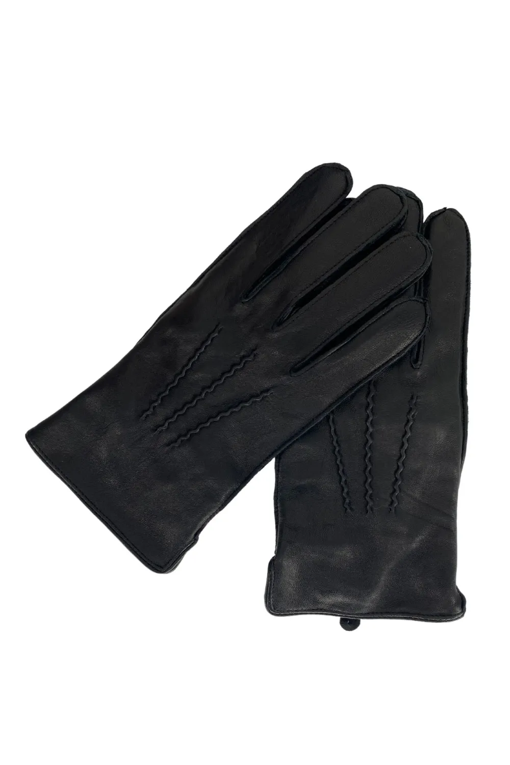 Gants classiques en cuir d'agneau, Levinsky - GANTS 127-F Noir | Cesare Nori