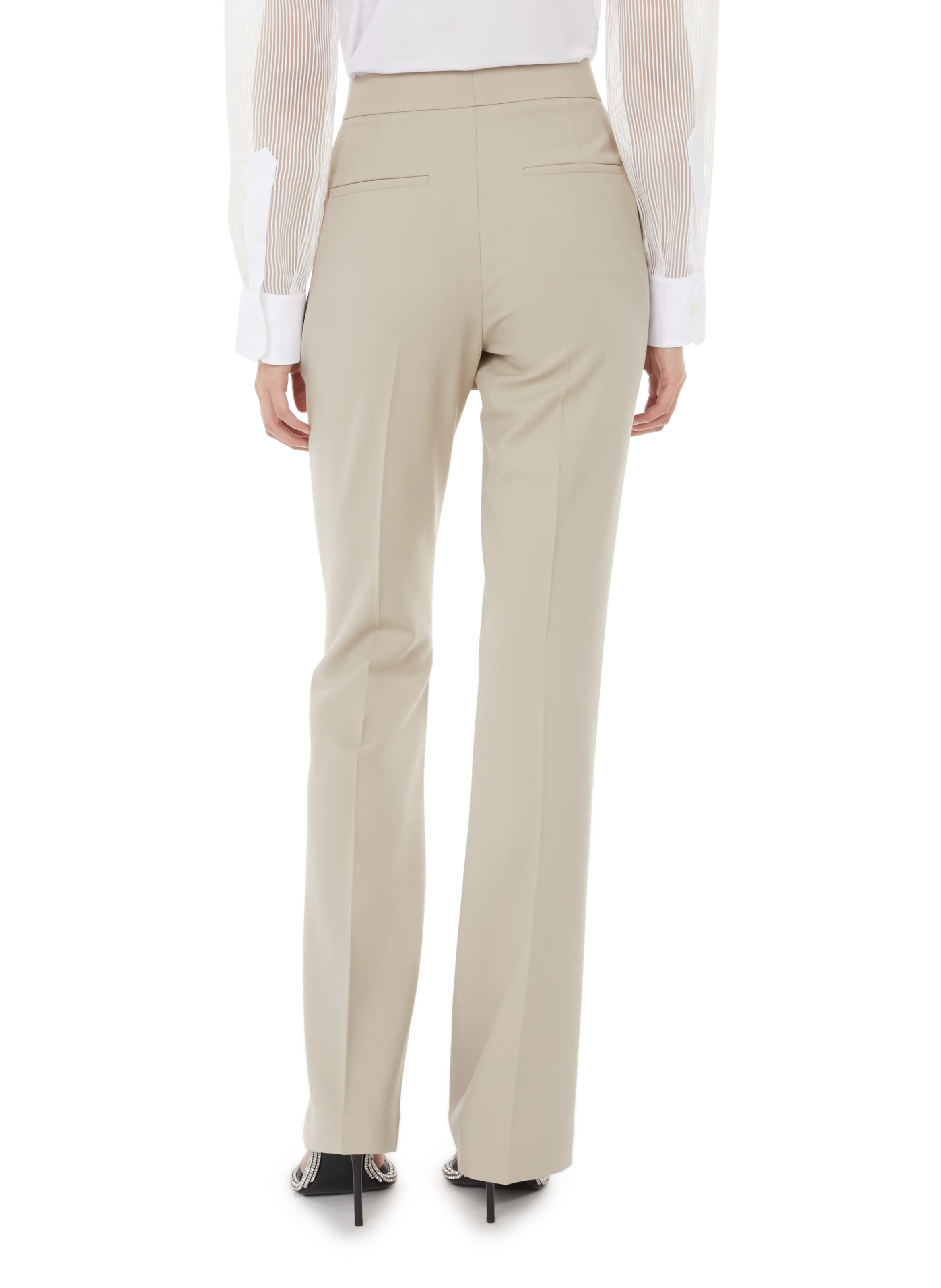 HELMUT LANG  Pantalon Wrap Suit en laine vierge mélangée - Beige