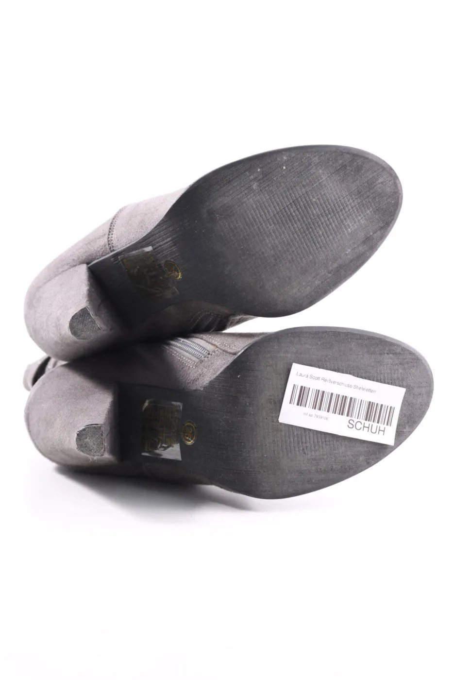 Laura Scott Bottines à fermeture éclair gris clair style décontracté