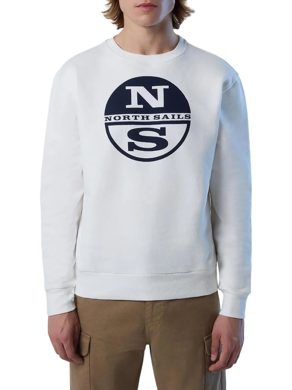 North Sails Maxi Logo Sweat Col Rond En Coton Guimauve - Achetez À Prix Outlet!