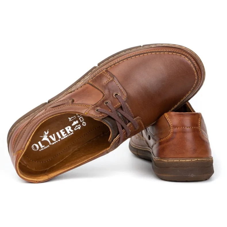 Olivier Chaussures en cuir à lacets pour hommes 60K marron brun