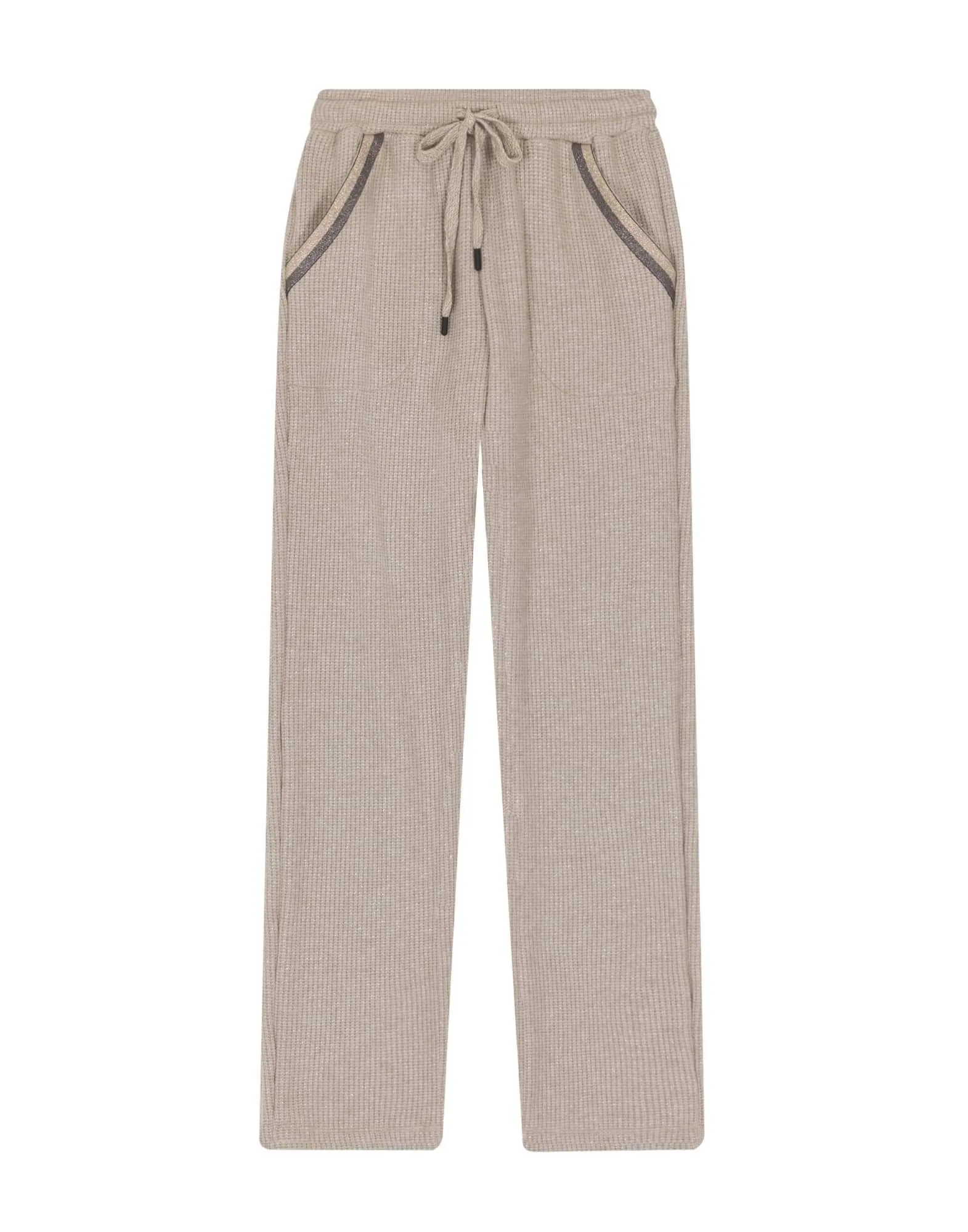Pantalon en maille tricot lurex FRILEUSE 680 beige