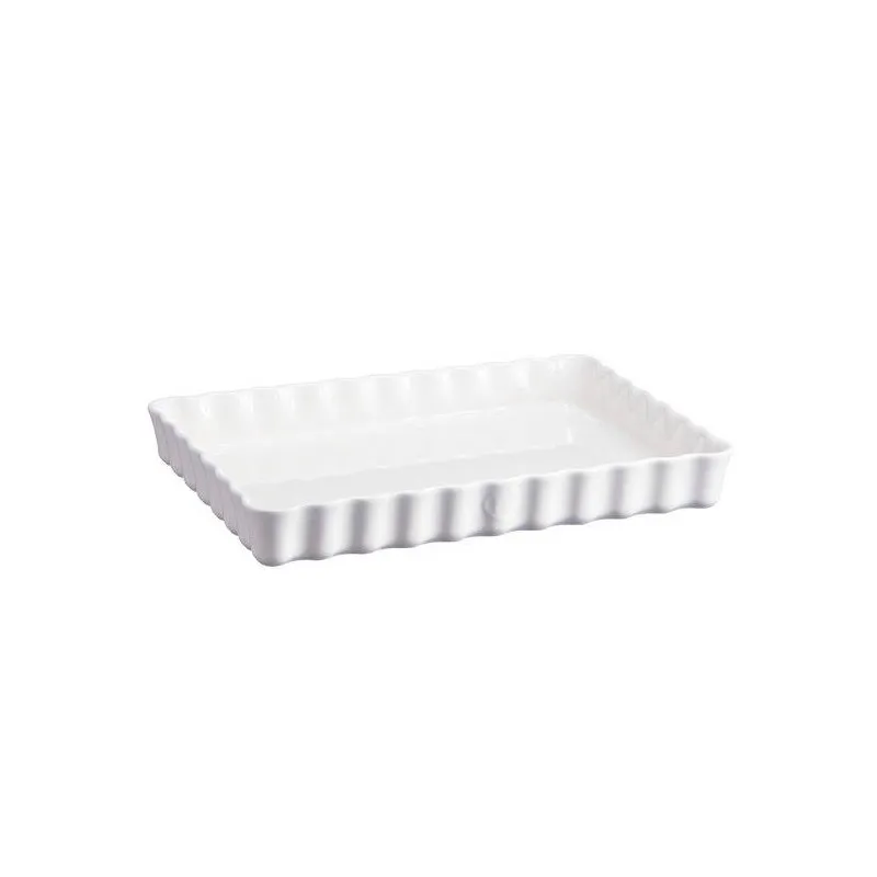 Plat à Tarte Tourtière Rectangulaire Emile HENRY Blanc Farine