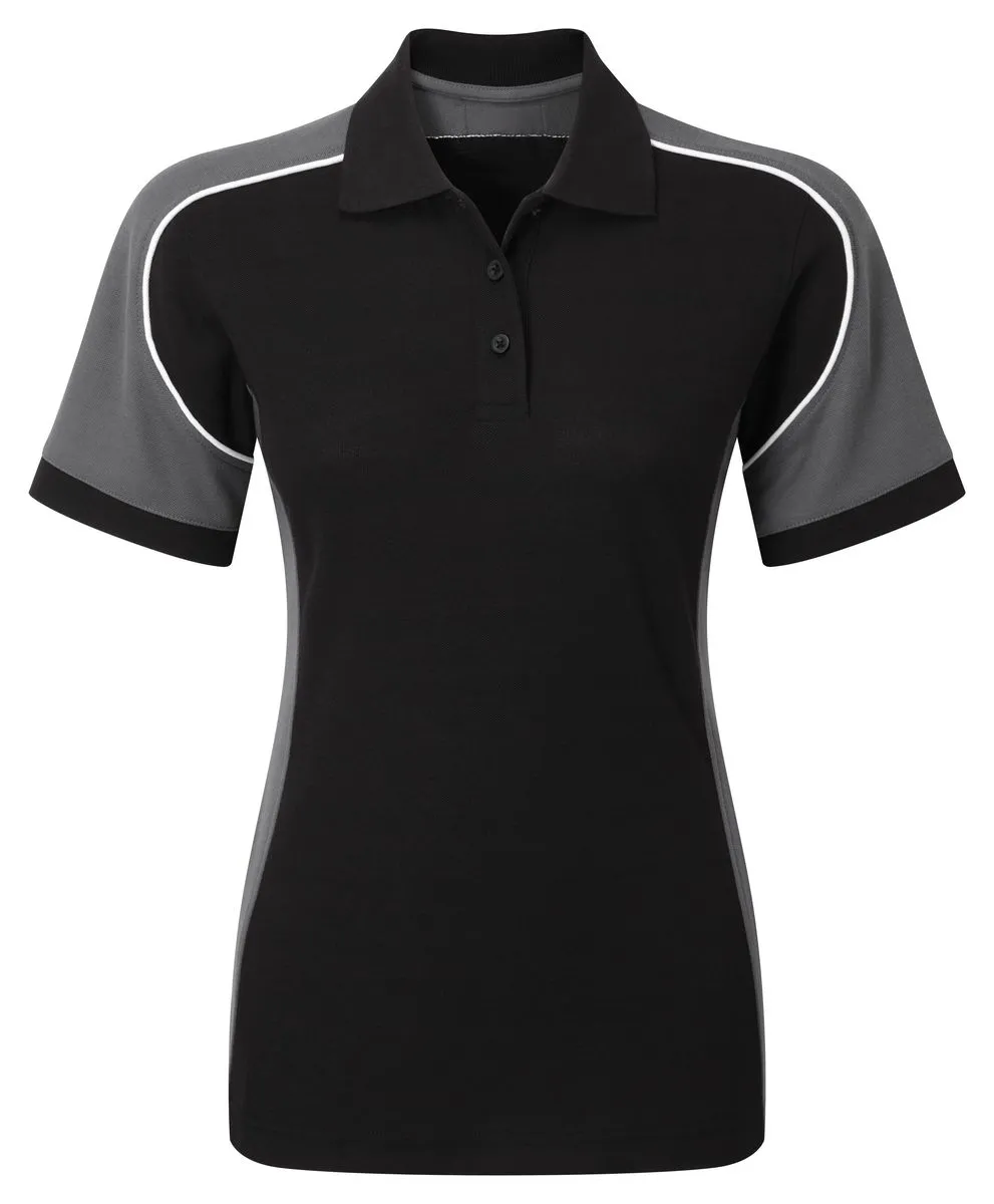 Polo de travail pour femme - AX160 - noir et gris 