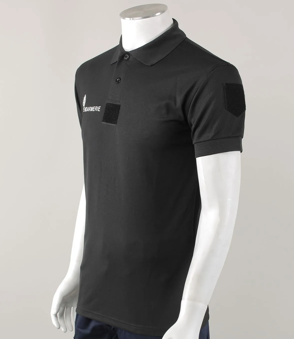 Polo Gendarmerie Cooldry + Velcros noir de marque Patrol