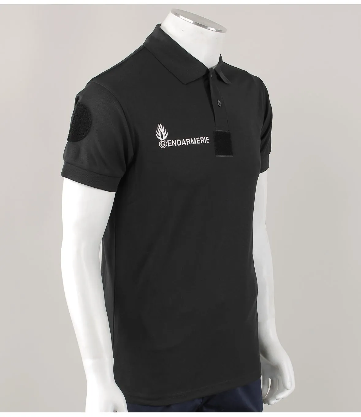 Polo Gendarmerie Cooldry + Velcros noir de marque Patrol