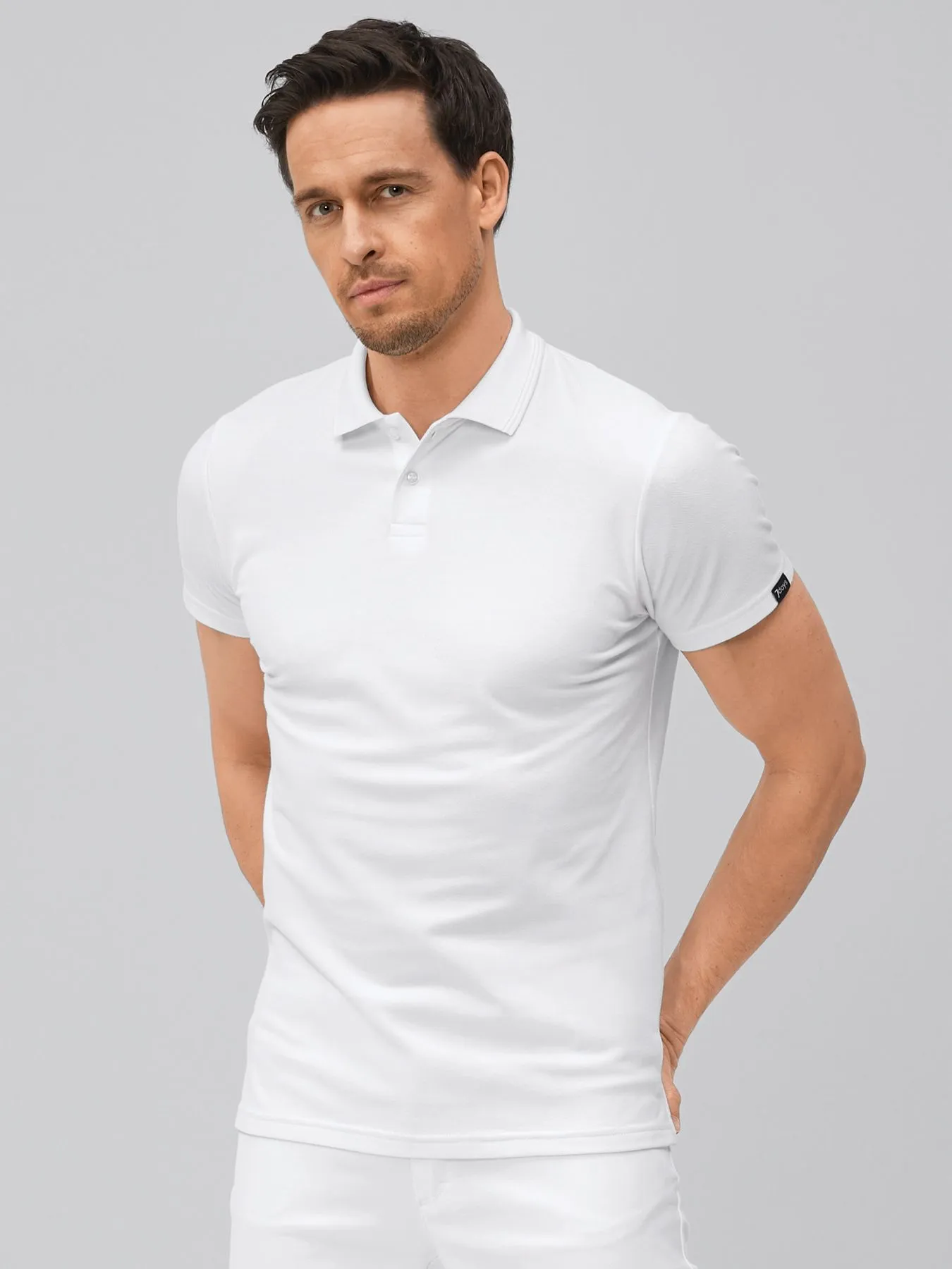 Polo homme en maille piquée, lavage à 90°