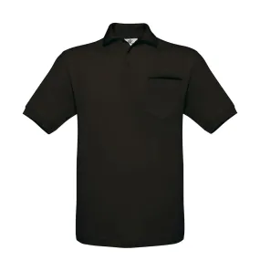Polo manches courtes poche poitrine - homme - PU415 - noir 