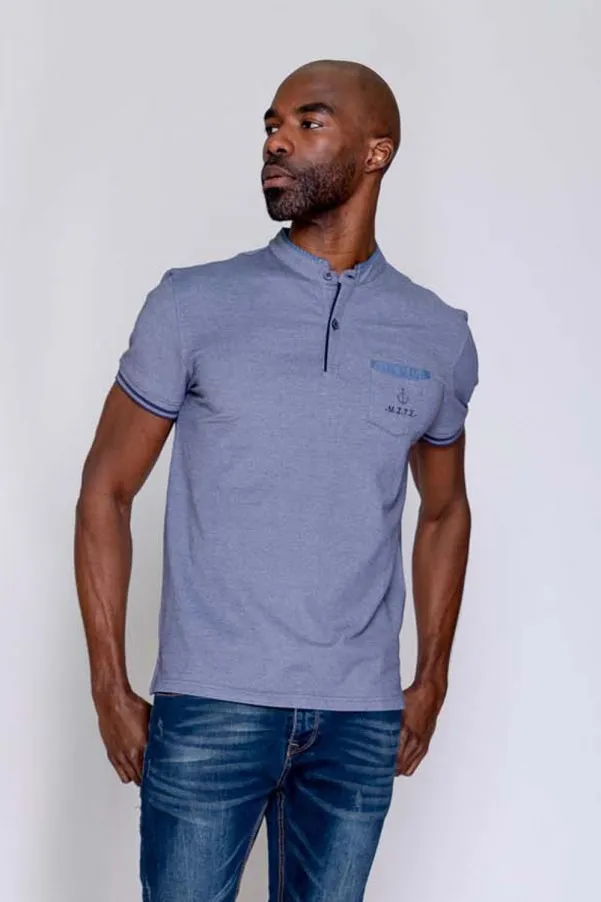 Polo manches courtes PRINCIPAL Bleu clair chiné
