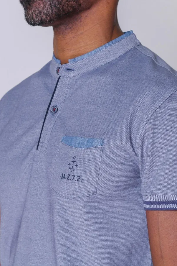 Polo manches courtes PRINCIPAL Bleu clair chiné