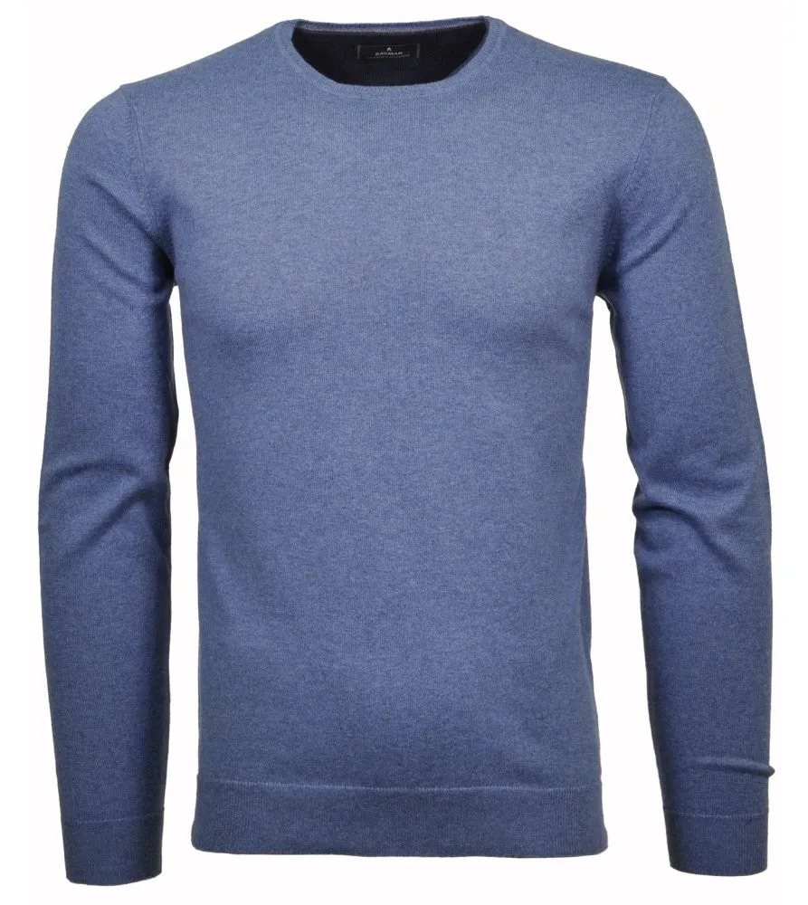 RAGMAN PULL COL ROND GRANDE LONGUEUR BLEU CIEL