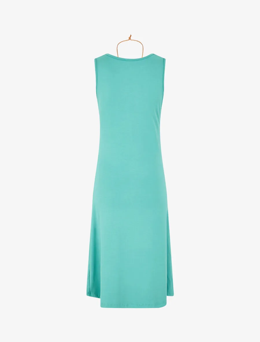 Robe longue unie effet drapé