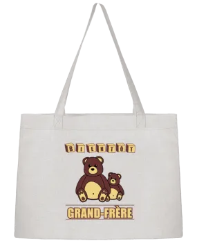 Sac Shopping Bientôt Grand-Frère avec ours en peluche mignon par Benichan