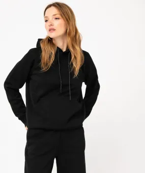 sweat a capuche interieur molletonne femme noir sweats
