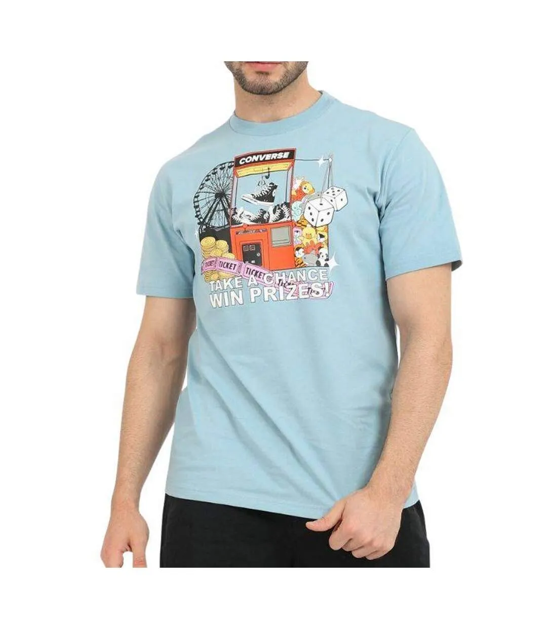 T-shirt Bleu Homme Converse Claw Machine