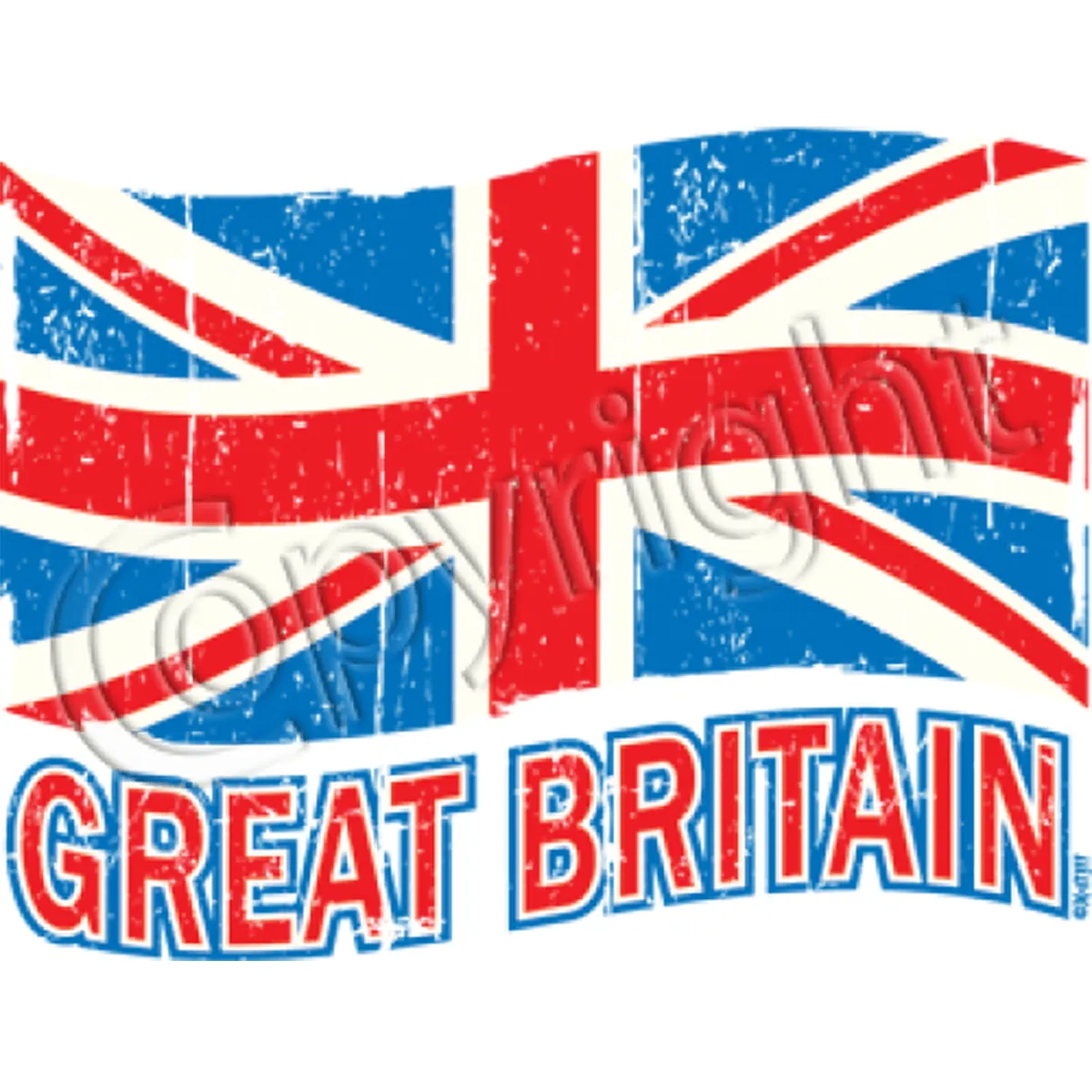 T-shirt FEMME manches courtes drapeau anglais Union Jack Vintage GREAT BRITAIN - 6664 