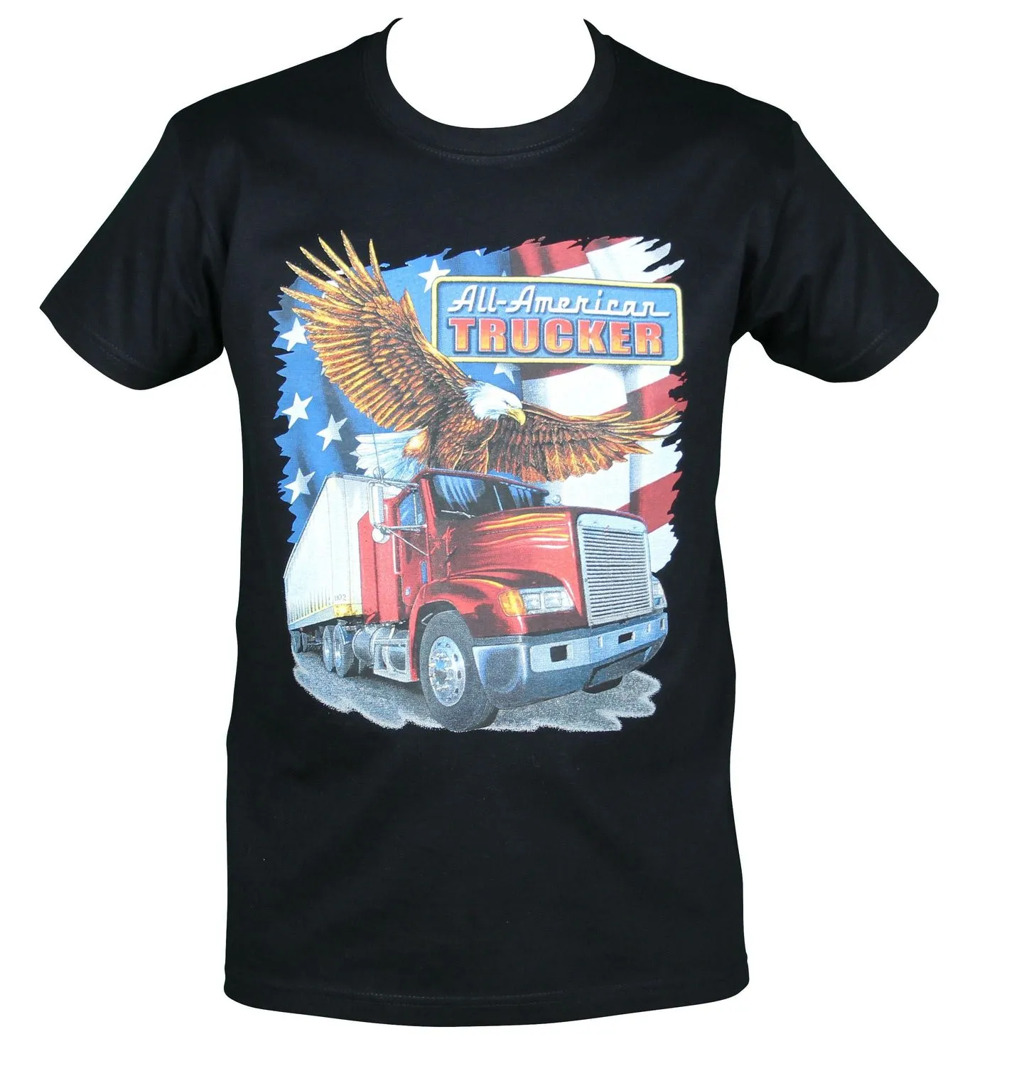 T-shirt homme manches courtes - Camion USA 11782 Trucker - noir 