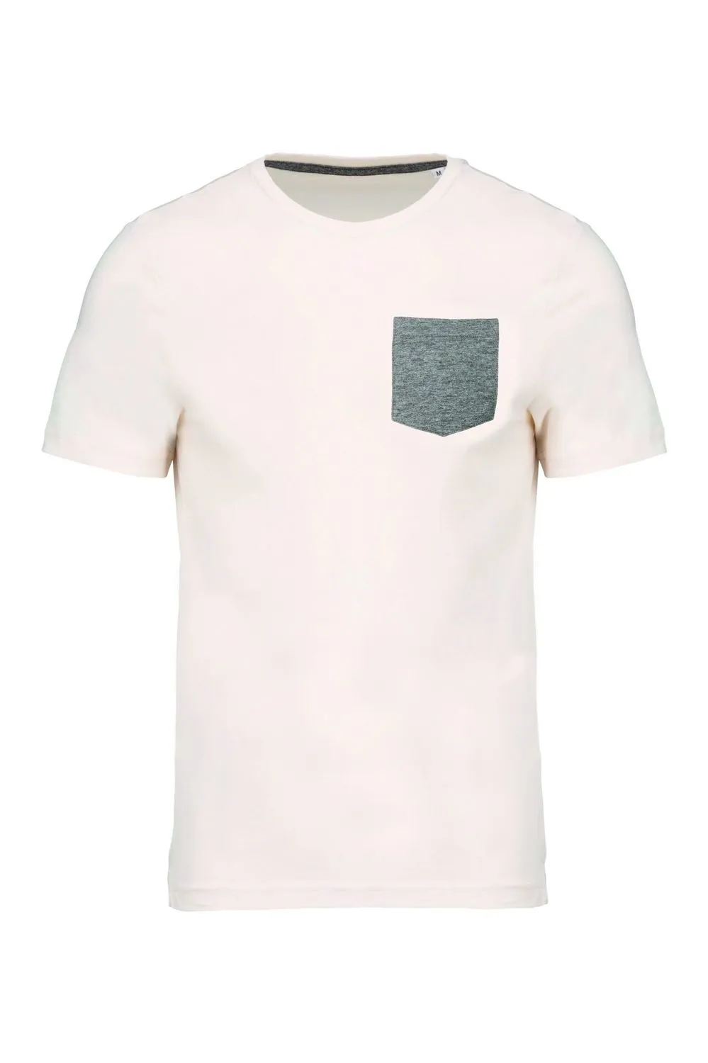 T-shirt manches courtes avec poche - K375 - beige - homme - coton bio 
