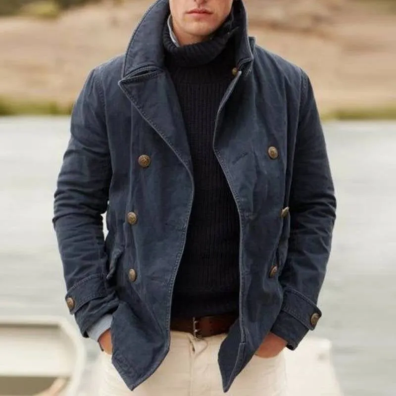 Veste en Jean avec Fermeture à Boutons pour Hommes